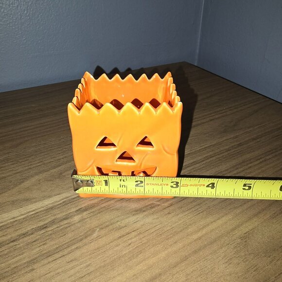 Other - Cute Orange Ceramic Halloween tealight holder Pumpkin